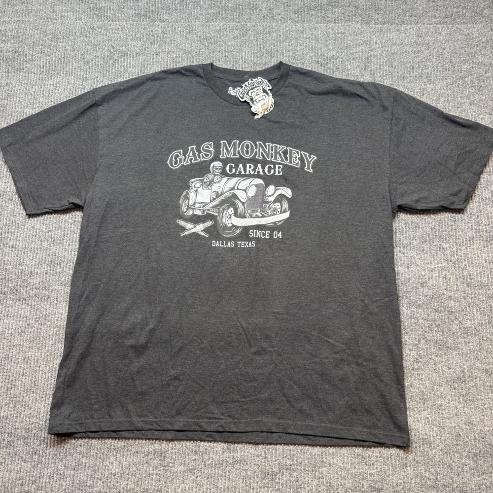 Gas Monkey‎ Garage Dallas Texas Mens 3XL Charcoal Gray Hot Rod Graphic T-Shirt